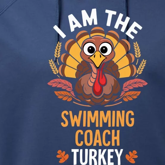 Thanksgiving IM The Swimming Coach Turkey Matching Cute Gift Performance Fleece Hoodie