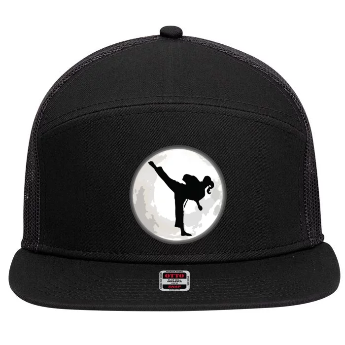 Taekwondo In The Moon For The Kick 7 Panel Mesh Trucker Snapback Hat