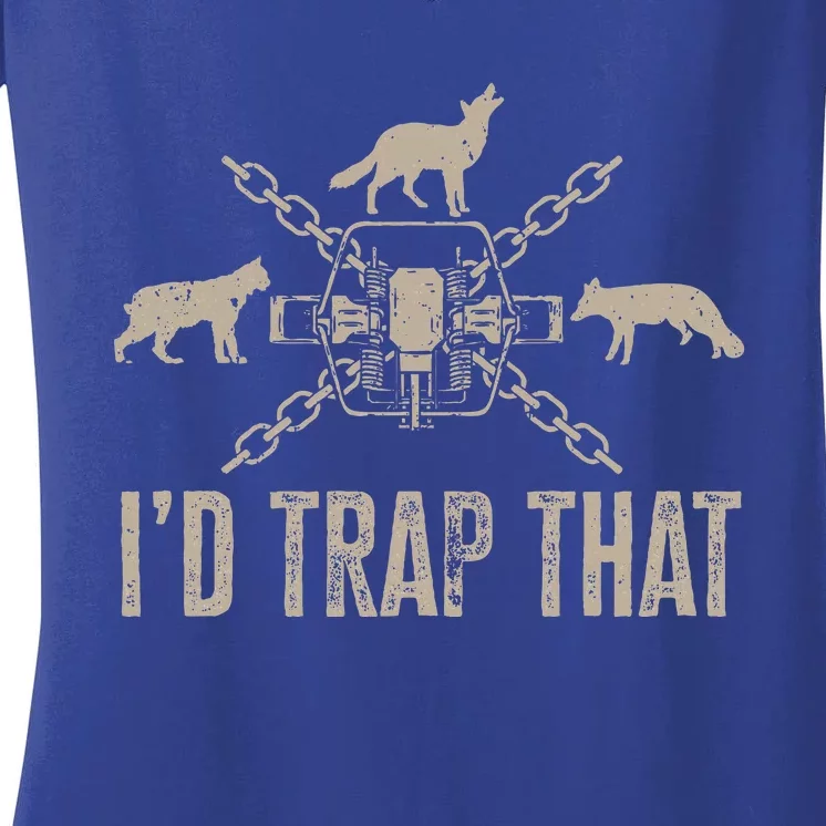 Trapping ID Trap That Trap Hunting Trapper Women's V-Neck T-Shirt