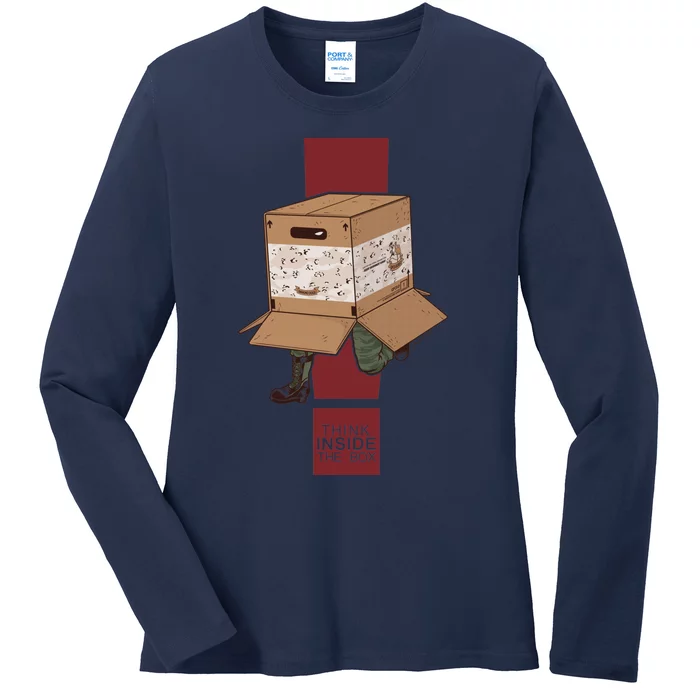 Think Inside The Box. Ladies Long Sleeve Shirt