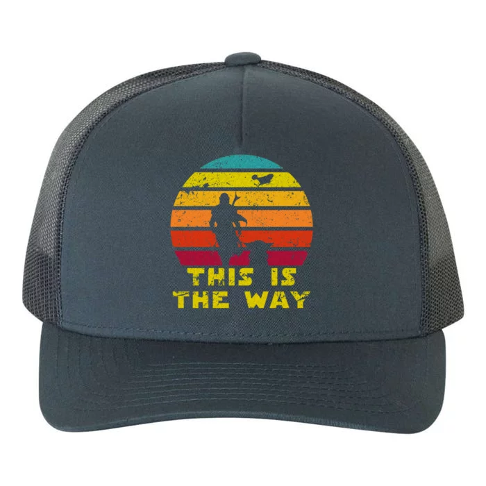 This Is The Way Reto Of Mando And Baby Sunrise Vintage Yupoong Adult 5-Panel Trucker Hat