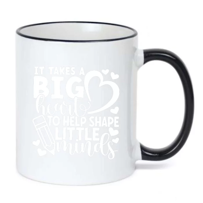 Teacher It Takes A Big Heart To Shape Little Minds Black Color Changing Mug