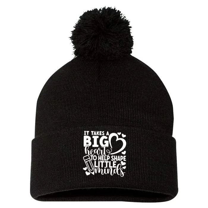 Teacher It Takes A Big Heart To Shape Little Minds Pom Pom 12in Knit Beanie