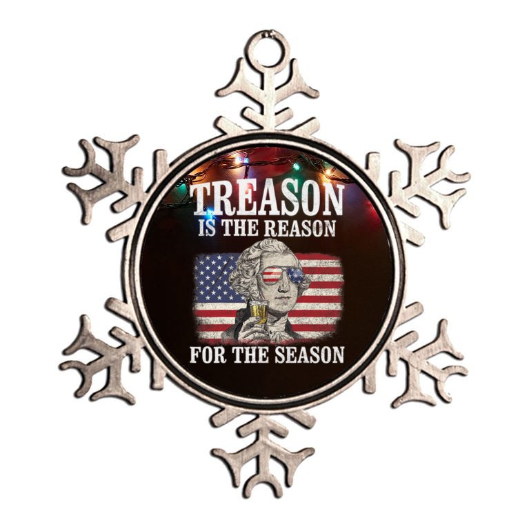 Treason Is The Reason For The Season 4th Of July Funny Retro Metallic Star Ornament