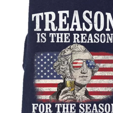 Treason Is The Reason For The Season 4th Of July Funny Retro Doggie 3-End Fleece Hoodie