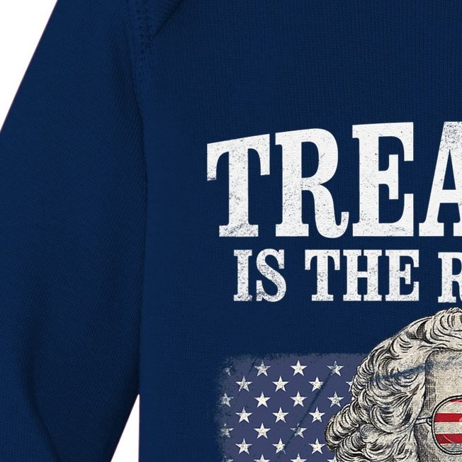 Treason Is The Reason For The Season 4th Of July Funny Retro Baby Long Sleeve Bodysuit