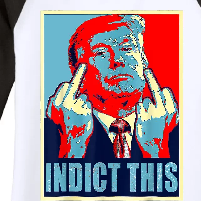 Trump Indict This Women's Tri-Blend 3/4-Sleeve Raglan Shirt