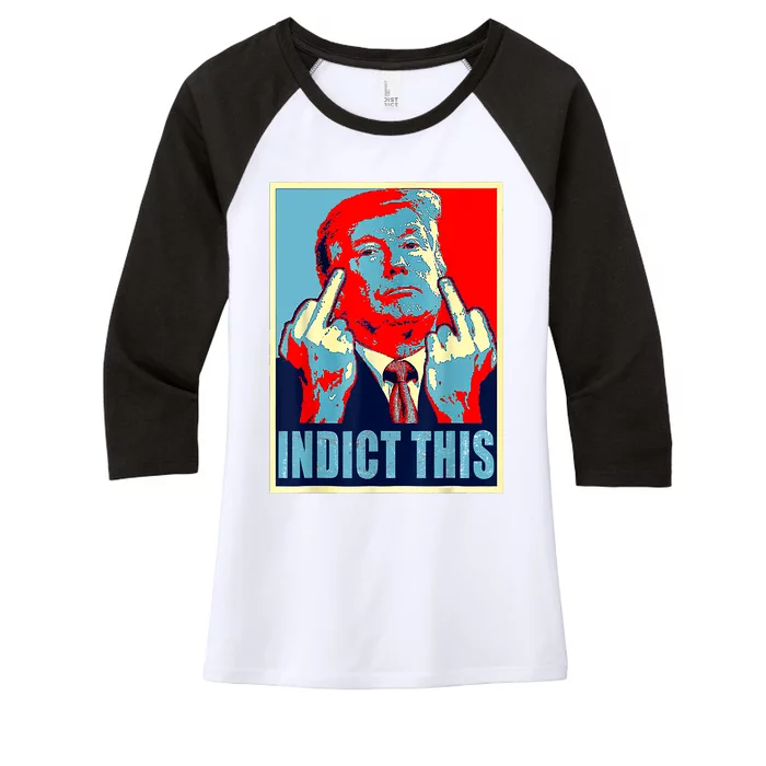 Trump Indict This Women's Tri-Blend 3/4-Sleeve Raglan Shirt