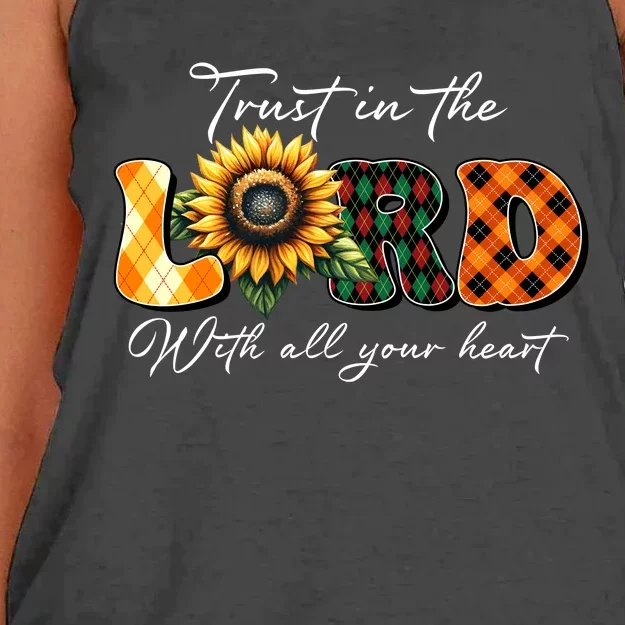 Trust In The Lord With All Your Heart Women's Knotted Racerback Tank