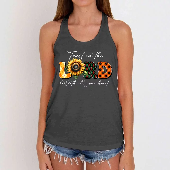 Trust In The Lord With All Your Heart Women's Knotted Racerback Tank