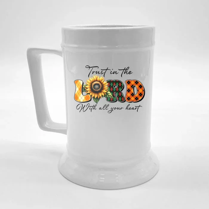 Trust In The Lord With All Your Heart Front & Back Beer Stein