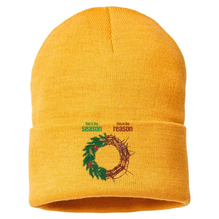 This Is The Season This Is The Reason Christian Christmas Sustainable Knit Beanie