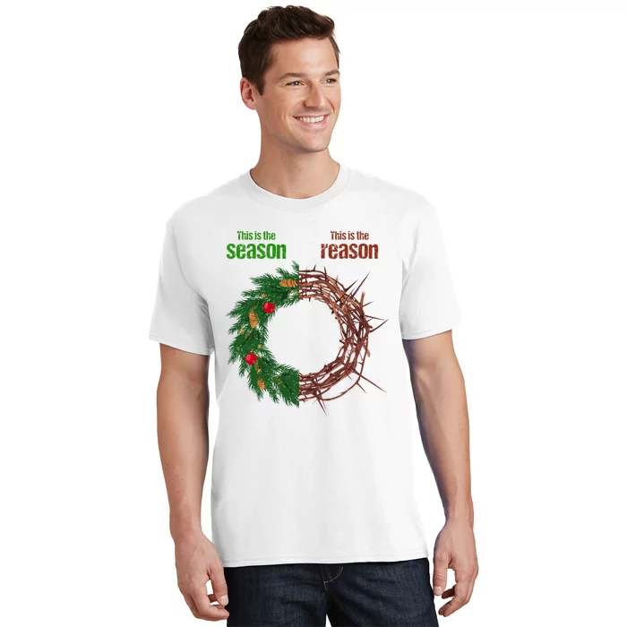 This Is The Season This Is The Reason Christian Xmas Wreath T-Shirt