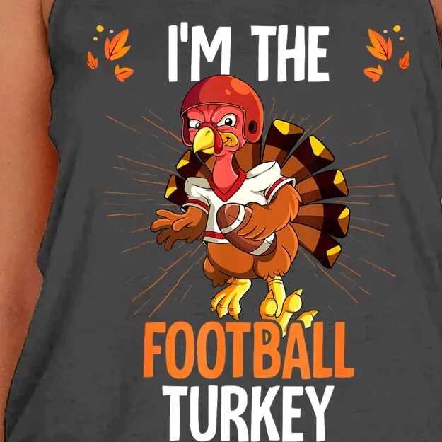 Thanksgiving IM The Football Turkey Women's Knotted Racerback Tank