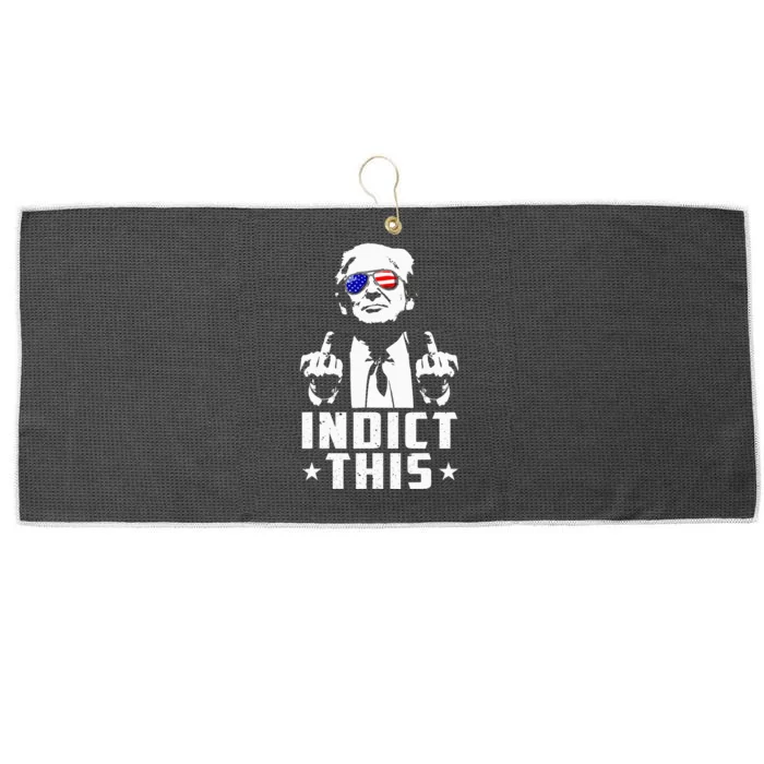 Trump Indict This Political Arrest For Republican Large Microfiber Waffle Golf Towel