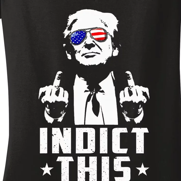 Trump Indict This Political Arrest For Republican Women's V-Neck T-Shirt