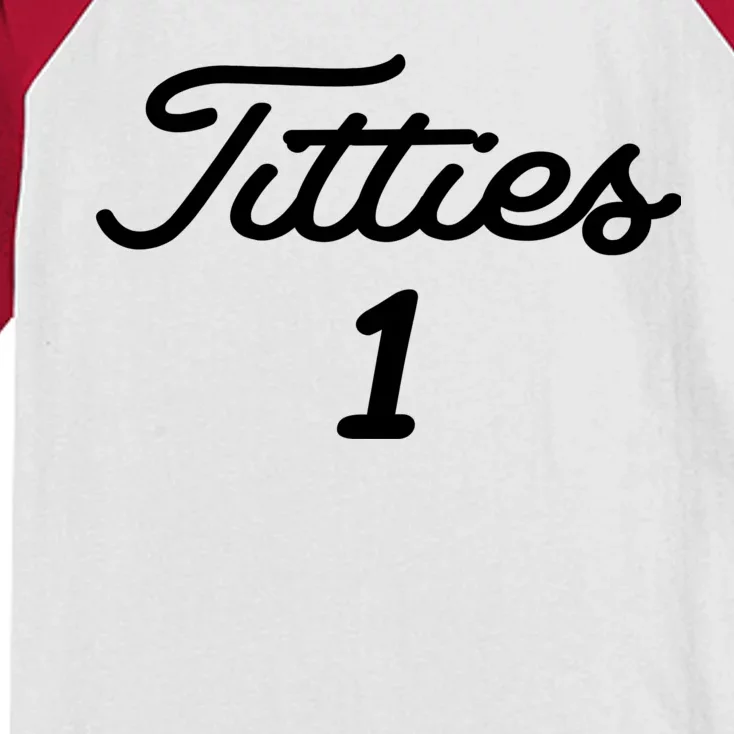 Titties 1 2 3 4 Custom Golf Ball Personalize Matching Kids Colorblock Raglan Jersey