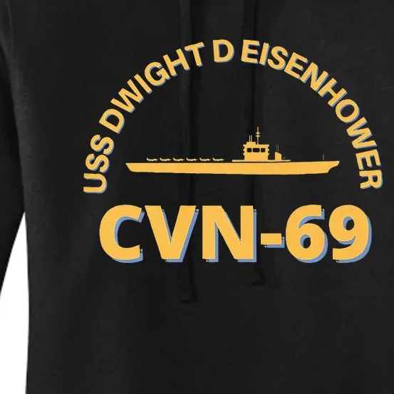 The Ike US Aircraft Carrier CVN 69 USS Dwight D. Eisenhower Women's Pullover Hoodie