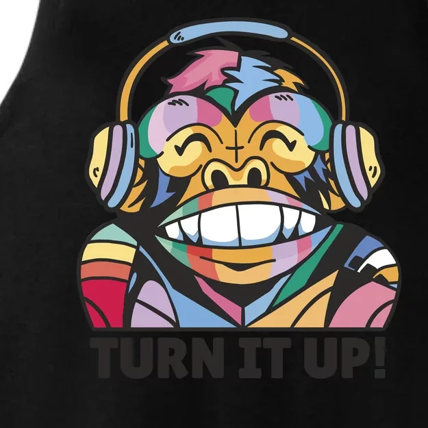 Turn It Up Music Monkey Ladies Tri-Blend Wicking Tank