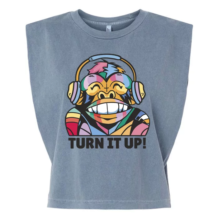 Turn It Up Music Monkey Garment-Dyed Women's Muscle Tee