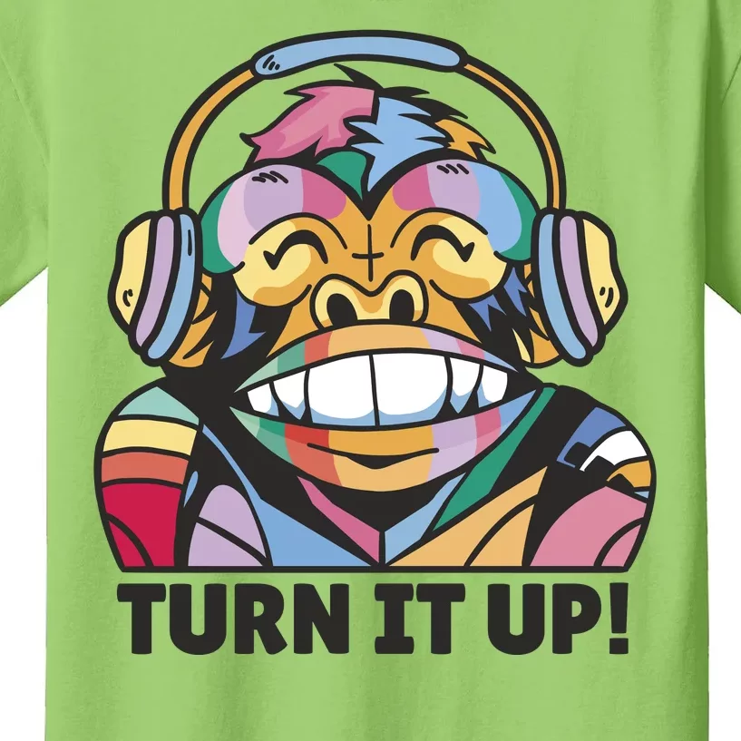 Turn It Up Music Monkey Kids T-Shirt