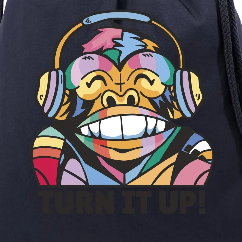 Turn It Up Music Monkey Drawstring Bag