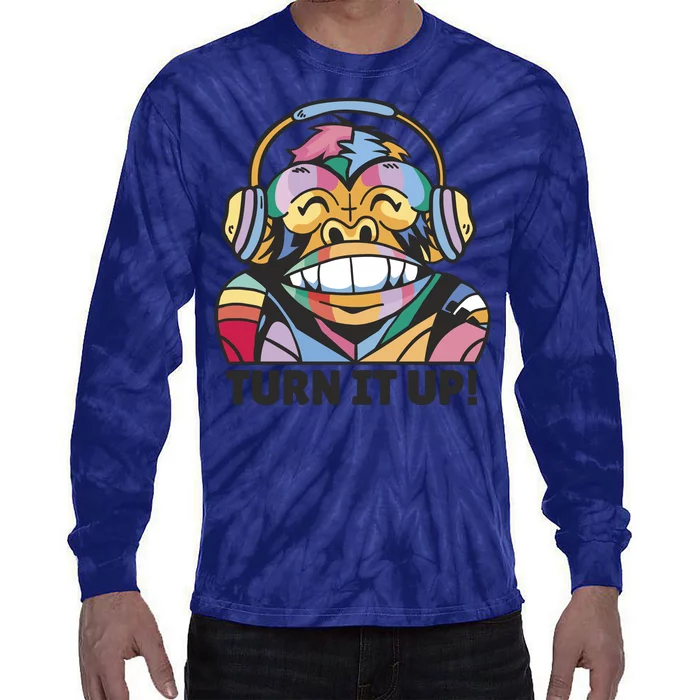 Turn It Up Music Monkey Tie-Dye Long Sleeve Shirt