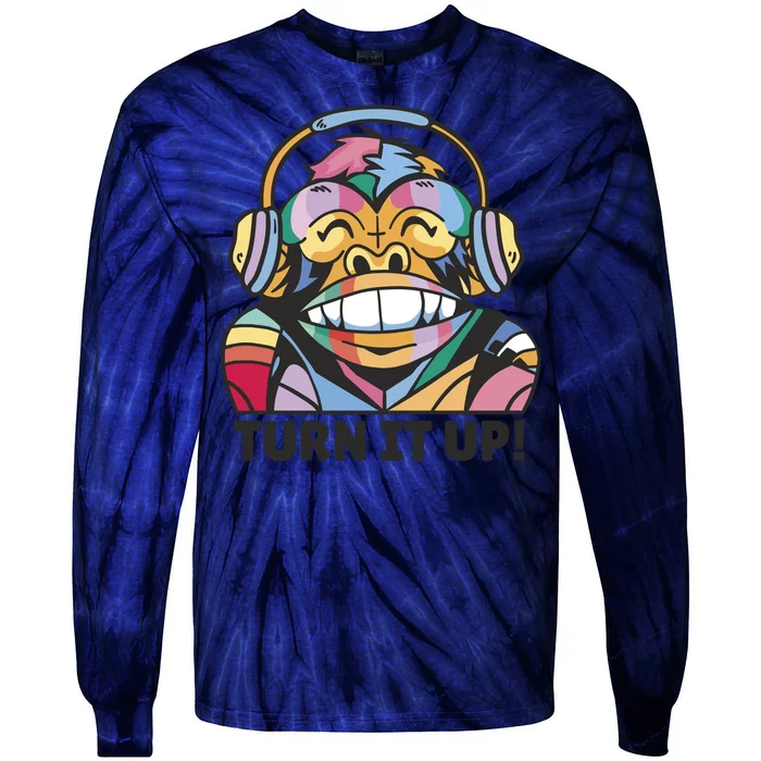 Turn It Up Music Monkey Tie-Dye Long Sleeve Shirt