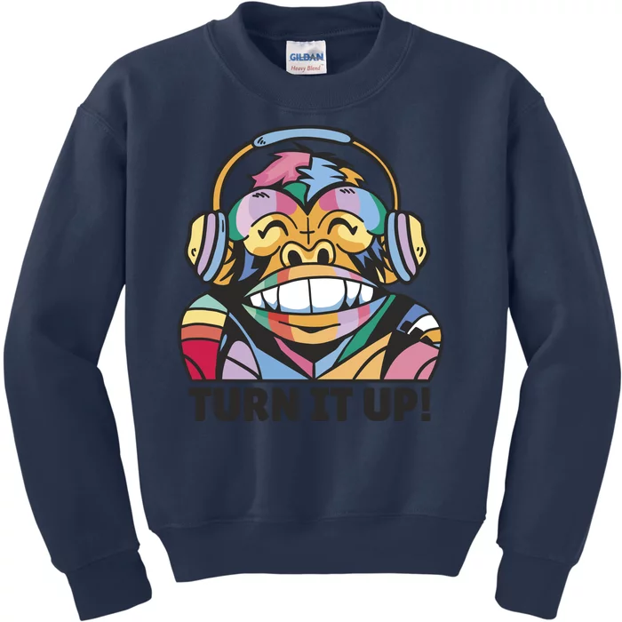 Turn It Up Music Monkey Kids Sweatshirt