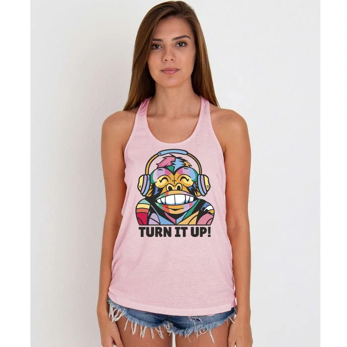 Turn It Up Music Monkey Women's Knotted Racerback Tank