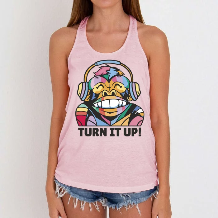 Turn It Up Music Monkey Women's Knotted Racerback Tank