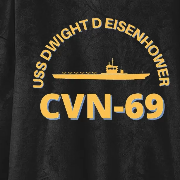 The Ike US Aircraft Carrier CVN 69 USS Dwight D. Eisenhower Hooded Wearable Blanket