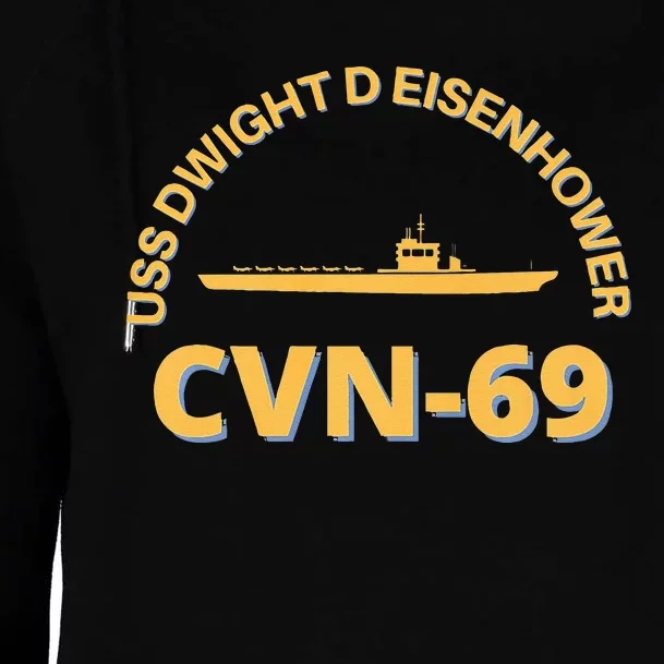 The Ike US Aircraft Carrier CVN 69 USS Dwight D. Eisenhower Womens Funnel Neck Pullover Hood