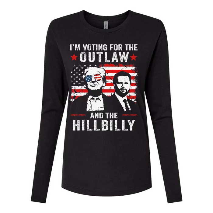 Trump IM Voting For The Outlaw And Hillbilly Trump Vance Gift Womens Cotton Relaxed Long Sleeve T-Shirt