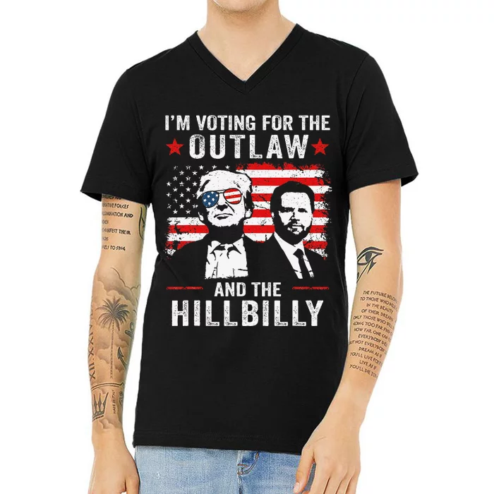 Trump IM Voting For The Outlaw And Hillbilly Trump Vance Gift V-Neck T-Shirt