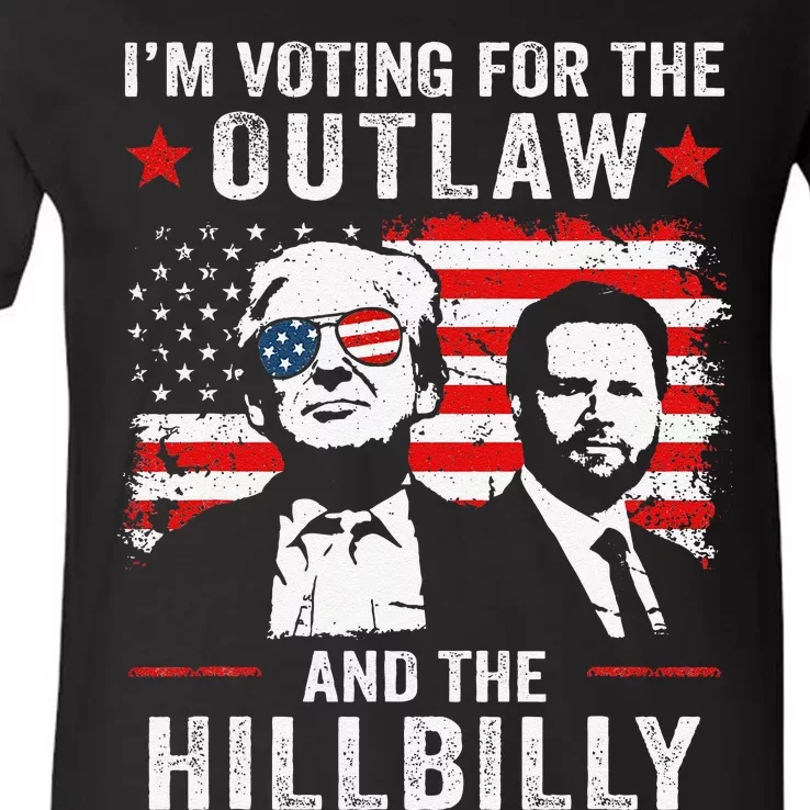 Trump IM Voting For The Outlaw And Hillbilly Trump Vance Gift V-Neck T-Shirt