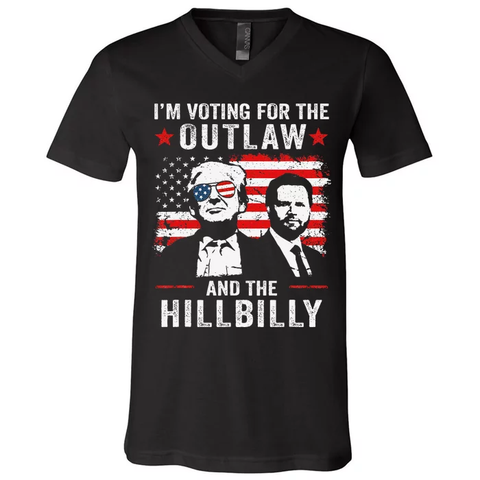 Trump IM Voting For The Outlaw And Hillbilly Trump Vance Gift V-Neck T-Shirt