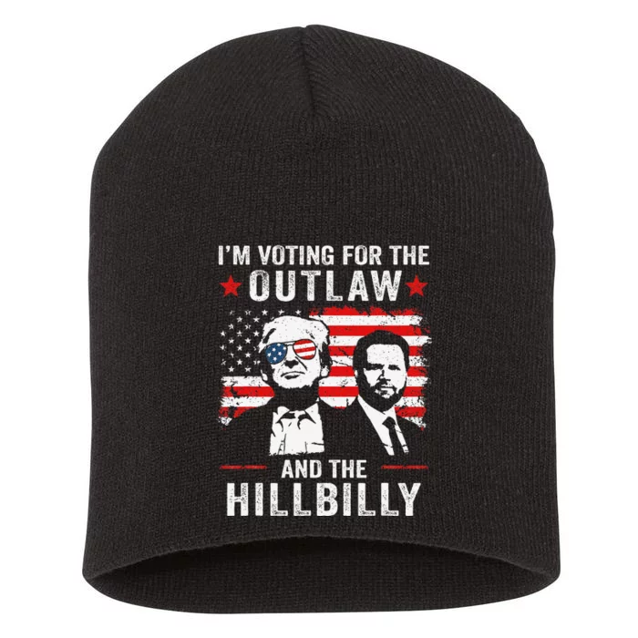 Trump IM Voting For The Outlaw And Hillbilly Trump Vance Gift Short Acrylic Beanie