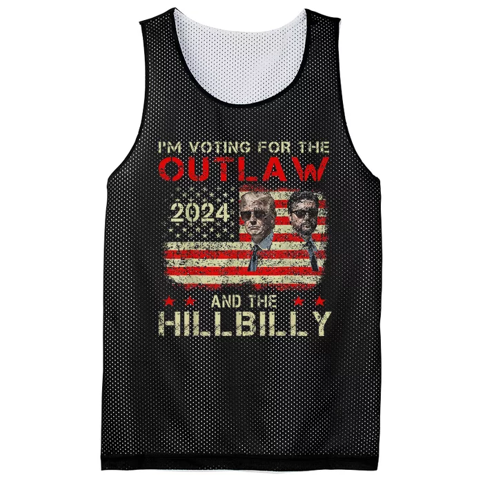 Trump IM Voting For The Outlaw And Hillbilly Trump Vance Mesh Reversible Basketball Jersey Tank