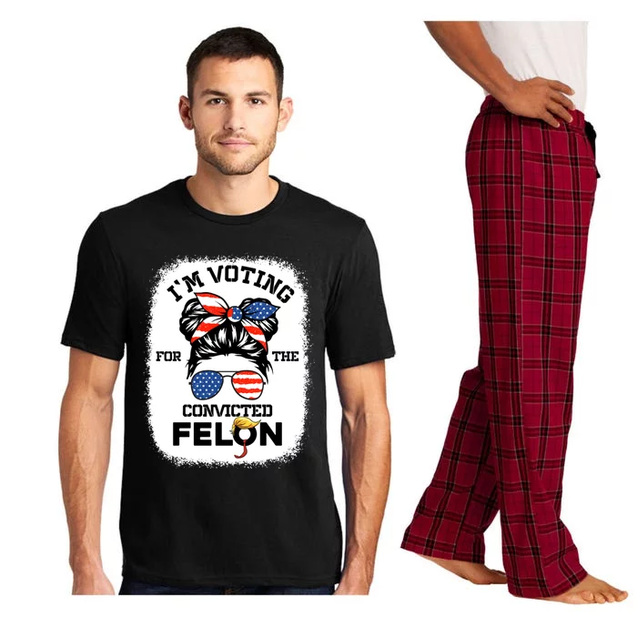 Trump IM Voting Convicted Felon 2024 Vote Trump 45 47 Gift Pajama Set