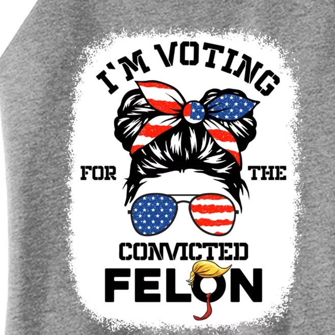 Trump IM Voting Convicted Felon 2024 Vote Trump 45 47 Gift Women’s Perfect Tri Rocker Tank