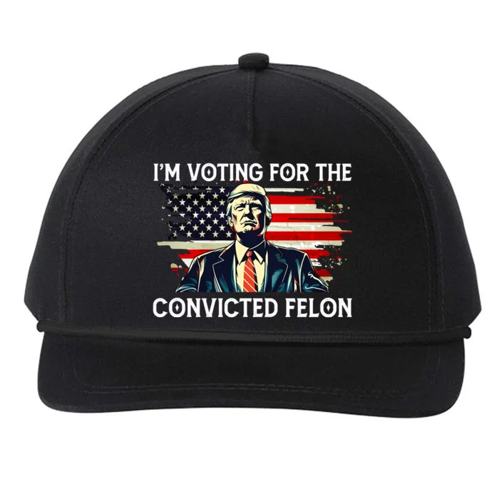 Trump Im Voting For The Convicted Felon 2024 Trump Voters Trump Snapback Five-Panel Rope Hat