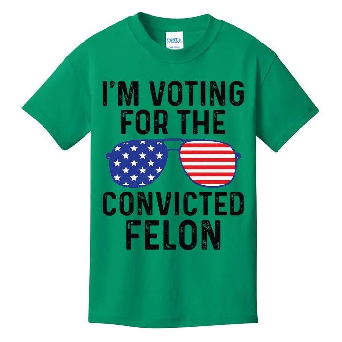 Trump Im Voting For The Convicted Felon Kids T-Shirt