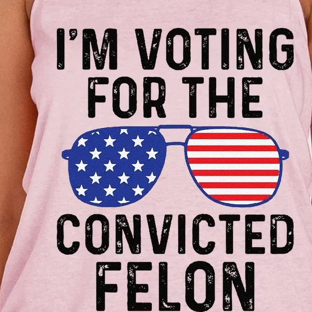 Trump Im Voting For The Convicted Felon Women's Knotted Racerback Tank