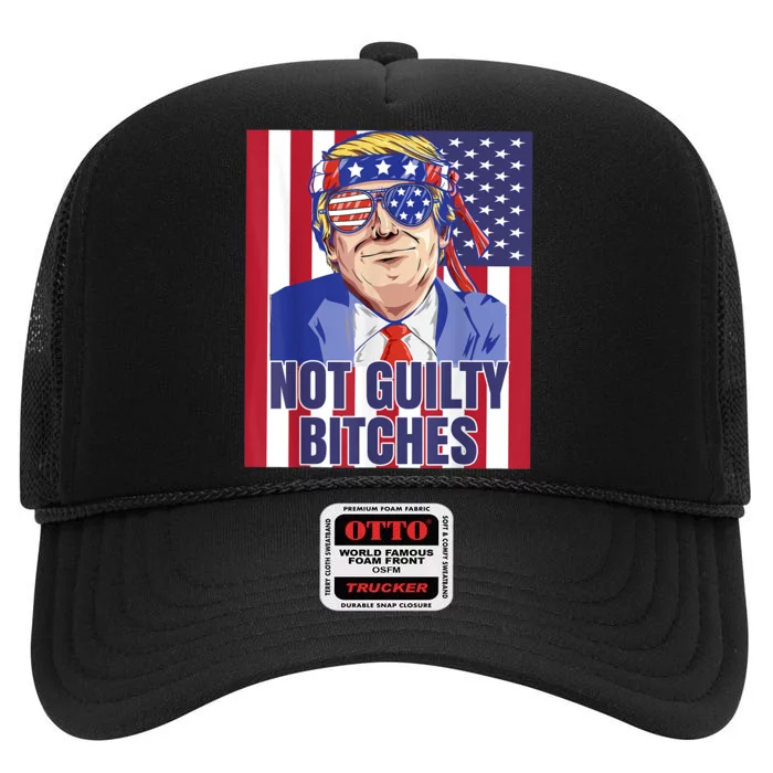 Trump Impeachment Victory Not Guilty High Crown Mesh Trucker Hat