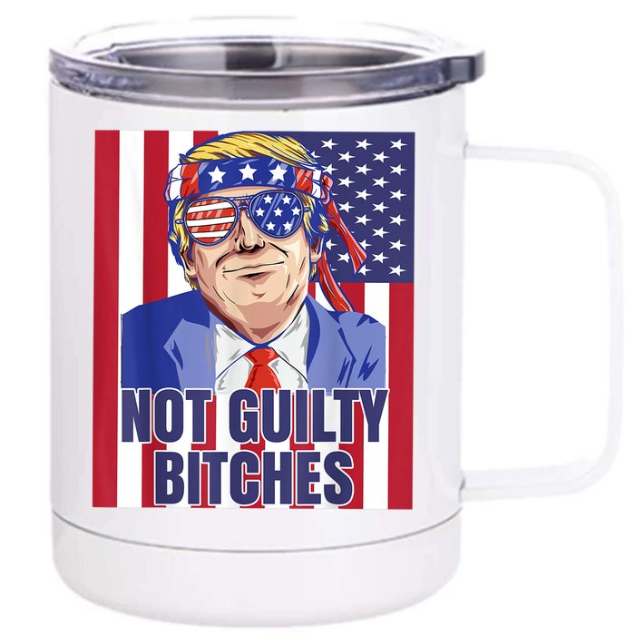 Trump Impeachment Victory Not Guilty Front & Back 12oz Stainless Steel Tumbler Cup