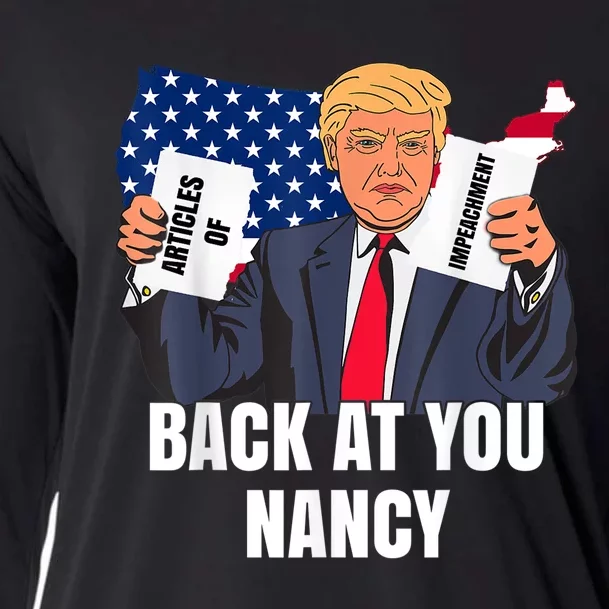 Trump Impeachment Victory Not Guilty Back At You Nancy Meme Cooling Performance Long Sleeve Crew