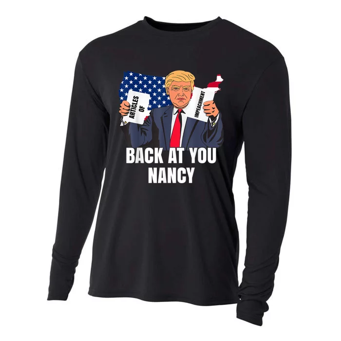 Trump Impeachment Victory Not Guilty Back At You Nancy Meme Cooling Performance Long Sleeve Crew