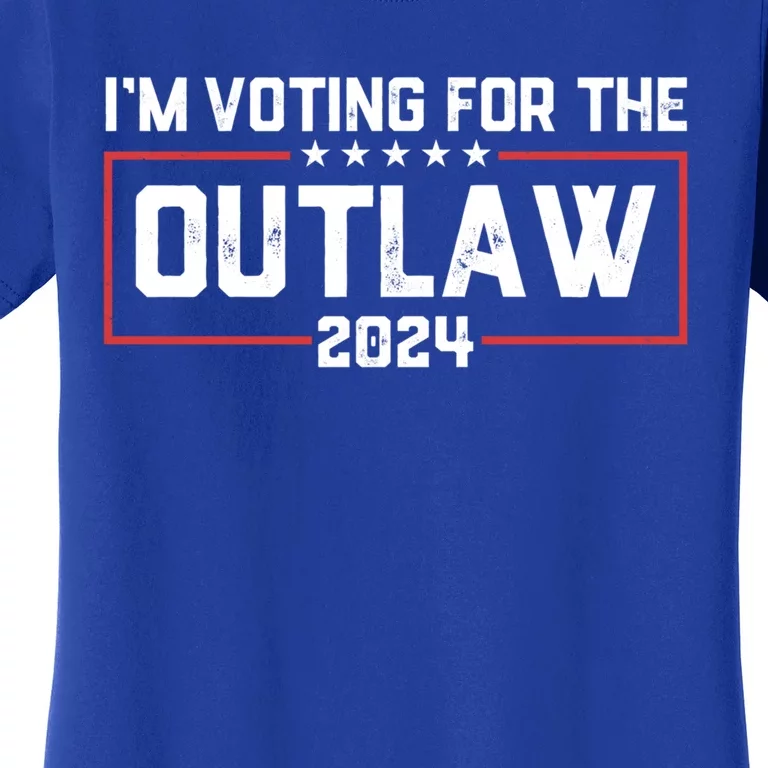 Trump IM Voting For The Outlaw 2024 Election Maga Trump Gift Women's T-Shirt