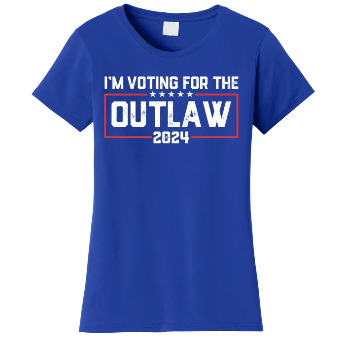 Trump IM Voting For The Outlaw 2024 Election Maga Trump Gift Women's T-Shirt